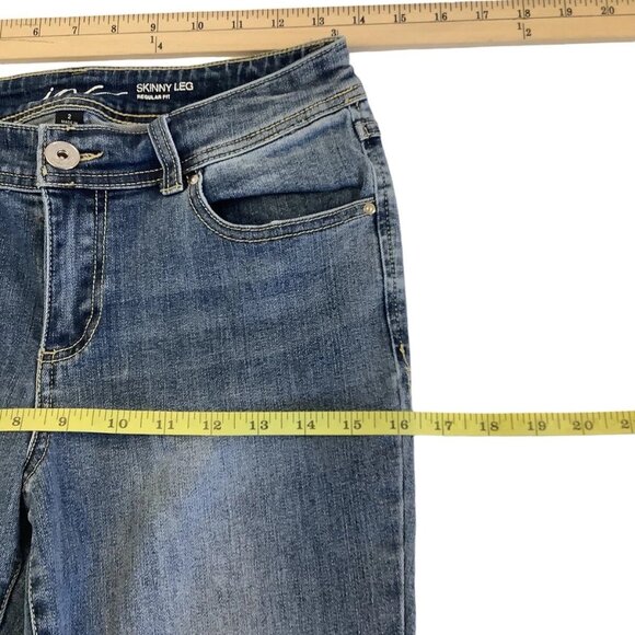 INC Denim Skinny Leg Regular Fit Mid Rise Blue Denim Jeans Womens Size 2 - Picture 3 of 12